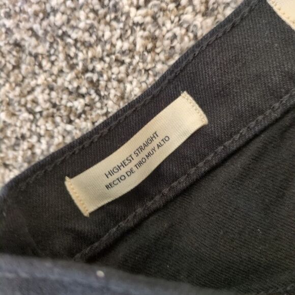 Universal Thread Size 2 Highest Straight Jeans Black Denim Button Fly - Picture 4 of 7